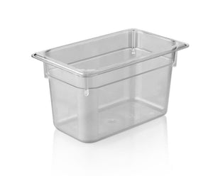 KAPP HS Gastro Polycarbonate Food Pan Clear 1/4 10.5x6.5" - 6" 46014150 (Pack of 12) - iFoodservice Online