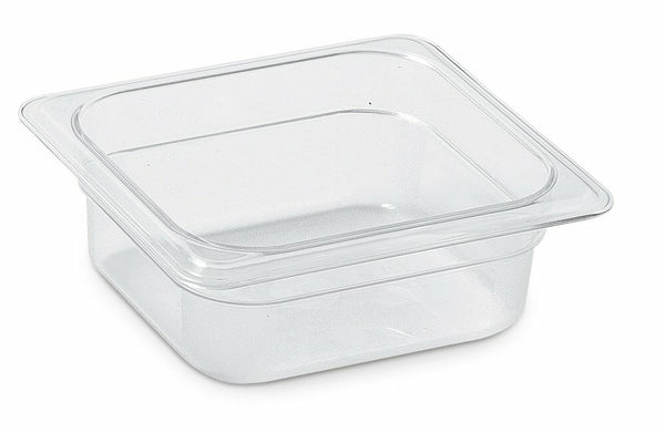 KAPP HS Gastro Polycarbonate Food Pan Clear 1/6 7x6.5" - 2.5" - Pack of 12 (46016065) - iFoodservice Online