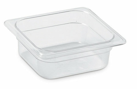 KAPP HS Gastro Polycarbonate Food Pan Clear 1/6 7x6.5" - 2.5" - Pack of 12 (46016065) - iFoodservice Online