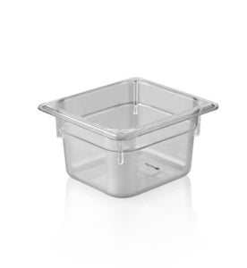 KAPP HS Gastro Polycarbonate Food Pan Clear 1/6 7x6.5" - 4" 46016100 (Pack of 12) - iFoodservice Online