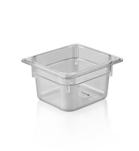 KAPP HS Gastro Polycarbonate Food Pan Clear 1/6 7x6.5" - 4" 46016100 (Pack of 12) - iFoodservice Online