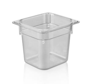 KAPP HS Gastro Polycarbonate Food Pan Clear 1/6 7x6.5" - 6" 46016150 (Pack of 12) - iFoodservice Online