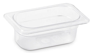 KAPP HS Gastro Polycarbonate Food Pan Clear 1/9 7x4" - 2.5" 46019065 (Pack of 12) - iFoodservice Online
