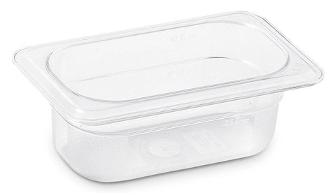 KAPP HS Gastro Polycarbonate Food Pan Clear 1/9 7x4" - 2.5" 46019065 (Pack of 12) - iFoodservice Online