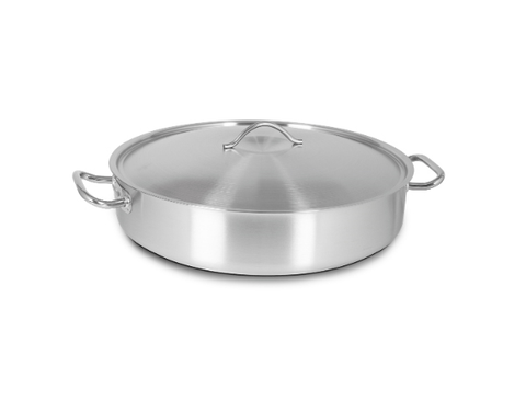 KAPP HS Gastro Shallow Brazier Stock Pot (With Lid) 20x4" 30145010 - iFoodservice Online