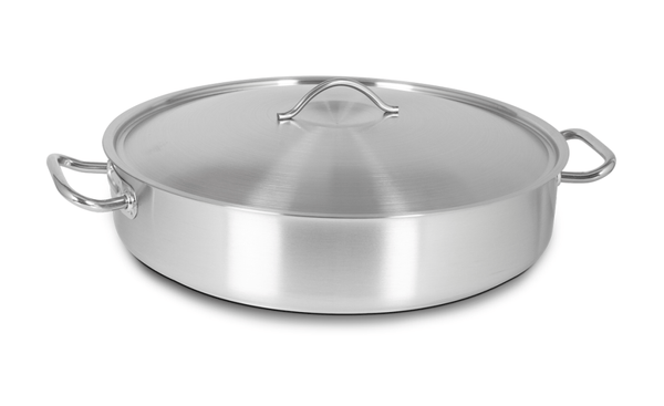 KAPP HS Gastro Shallow Brazier Stock Pot (With Lid) 24x4" 30146010 - iFoodservice Online