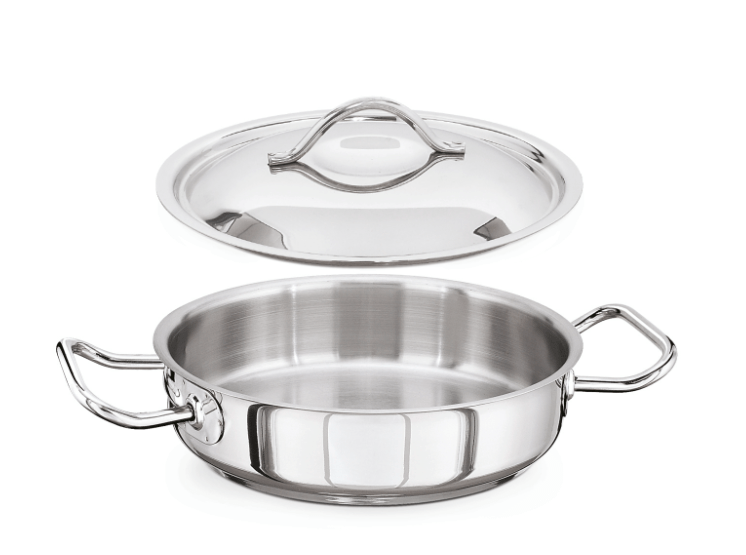 KAPP HS Gastro Shallow Brazier Stock Pot (With Lid) 9x4" 30142210 (Pack of 4) - iFoodservice Online