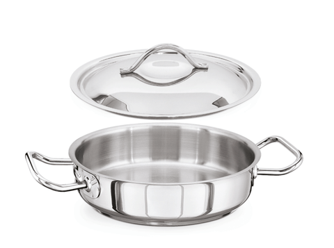 KAPP HS Gastro Shallow Brazier Stock Pot (With Lid) 9x4" 30142210 (Pack of 4) - iFoodservice Online