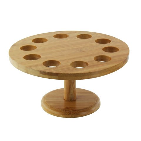 Packnwood 10 Holes Bamboo Cone and Temaki Display D:7.1in H:3.65in - iFoodservice Online