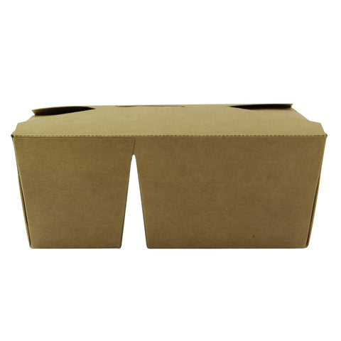 Packnwood 2 - compartment kraft cardboard meal box 33oz L:6.61in W:5.35in H:2.56in - iFoodservice Online