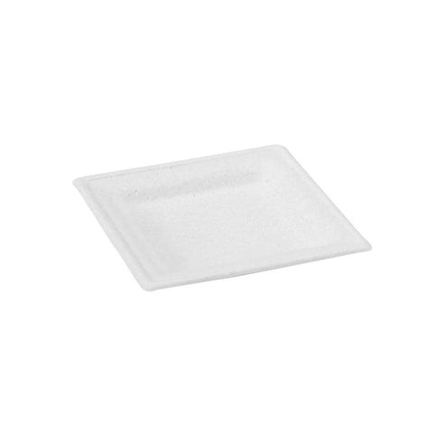 Packnwood 210APU1616A - Square White Sugarcane Plate L:6.2in W:6.2in - iFoodservice Online