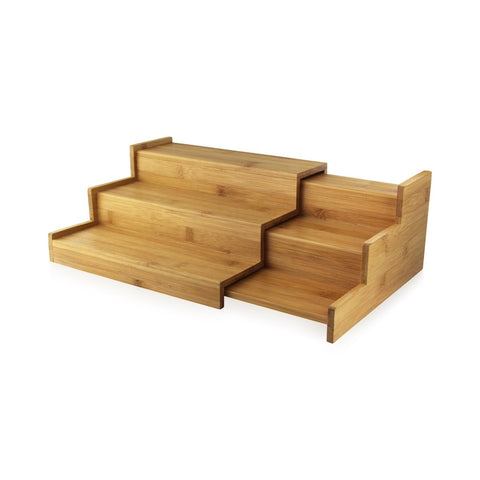 Packnwood 3 Level Sliding Bamboo Tray W:9in H:4.75in L:when opened:19.75in L:when closed:10.5in - iFoodservice Online