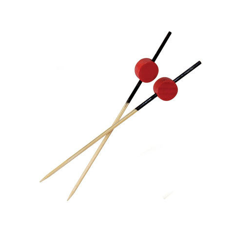 Packnwood ATAMI Bamboo Pick Black End with Red Bead L:3.5in - iFoodservice Online
