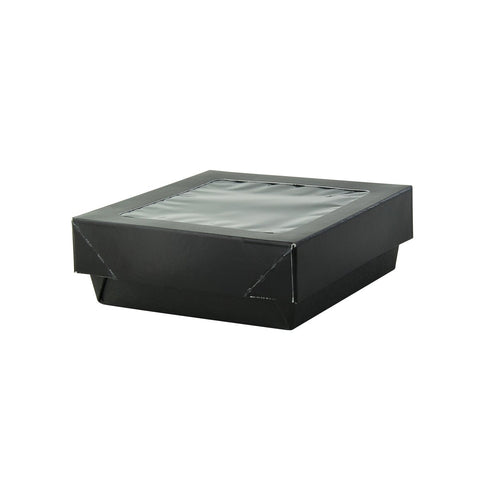 Packnwood Bakeable Black Kray Box with PET Lid 12oz L:4.5in W:4.5in H:1.6in Up to 350F(Base Only) - iFoodservice Online