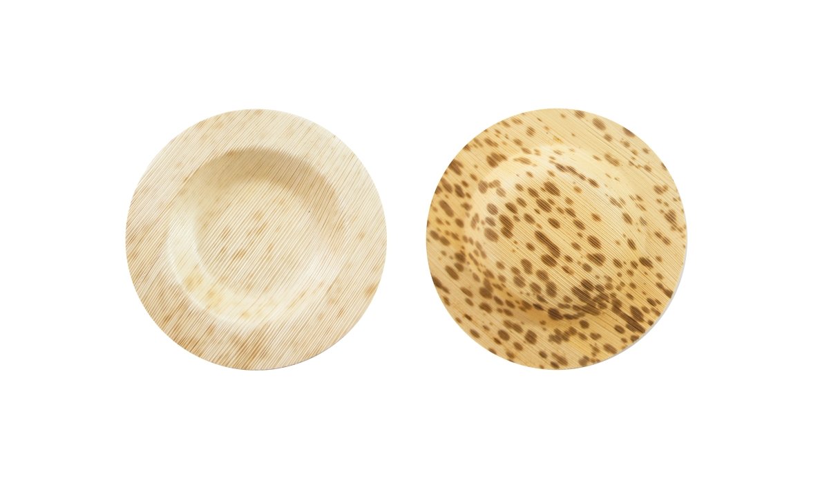 Packnwood Bamboo Leaf Double Layer Small Plate D:3.5in H:0.4in - iFoodservice Online