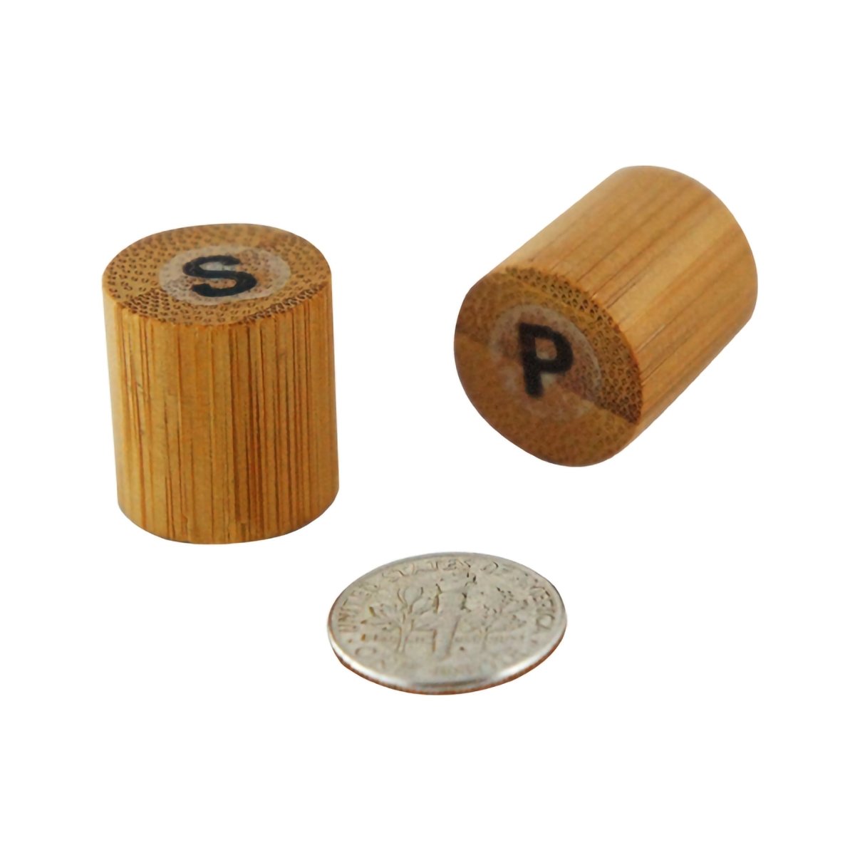 Packnwood Bamboo Mini Reusable Salt & Pepper Set (Prefilled) 3.5oz D:0.7in H:0.75in - iFoodservice Online