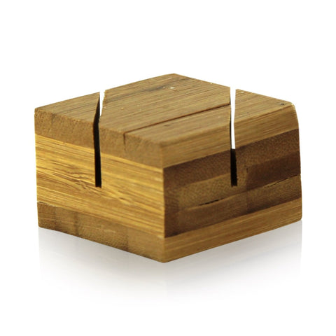 Packnwood Bamboo Reusable Double Card Holder L:1.5in W:1.5in H:1in - iFoodservice Online