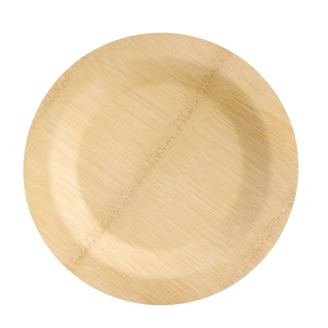 Packnwood Bamboo Veneer Round Plate D:9in - iFoodservice Online