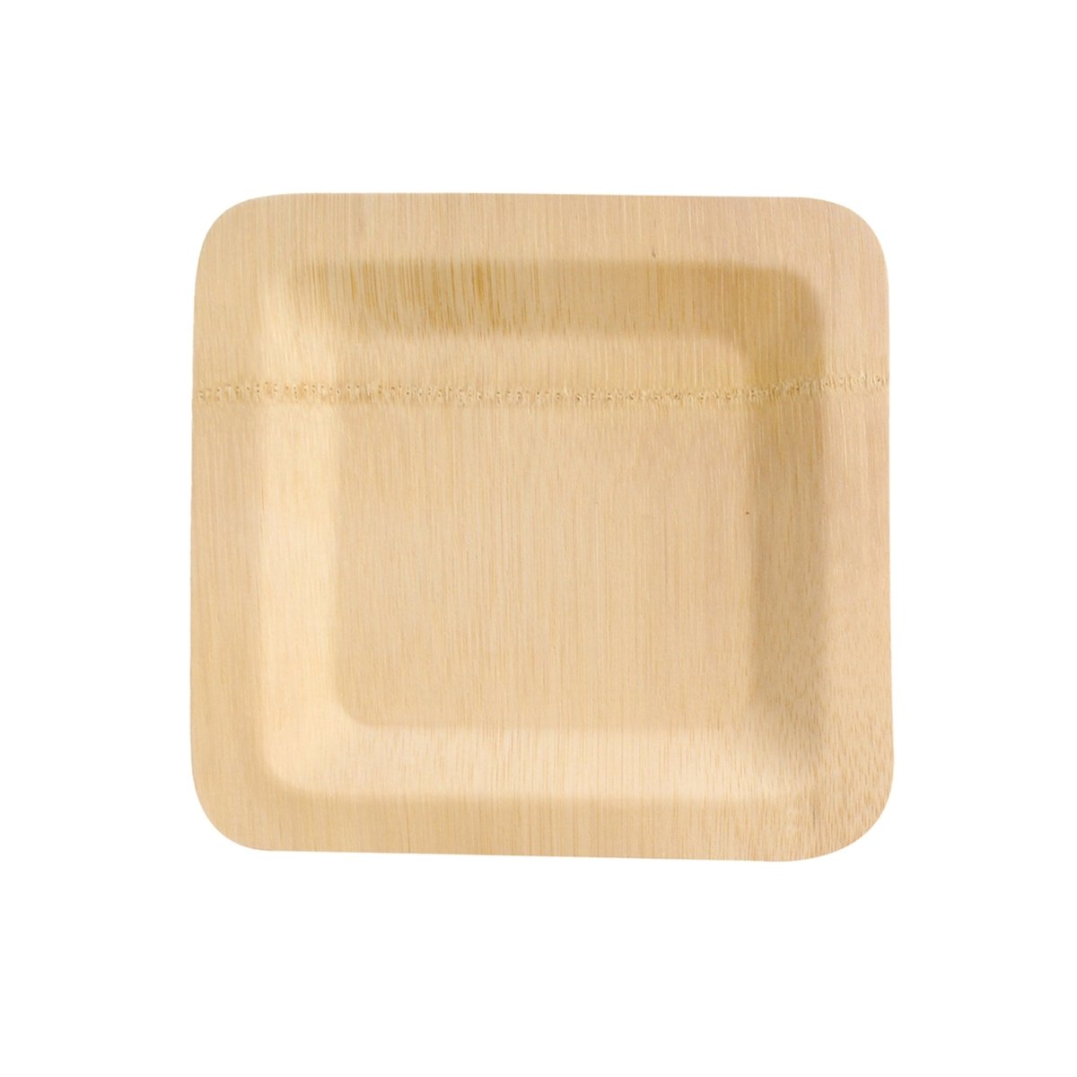 Packnwood Bamboo Veneer Square Plate L:10in W:10in H:0.55in - iFoodservice Online