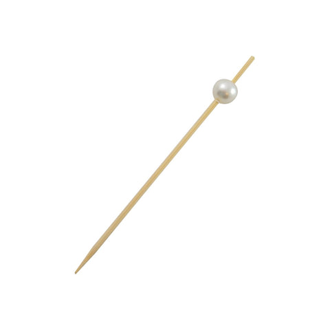 Packnwood BIJOU Bamboo Pick with White Pearl L:3.5in - iFoodservice Online