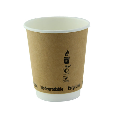 Packnwood Bio" double walled coffee cup 8oz D:3.15in H:3.66in - iFoodservice Online