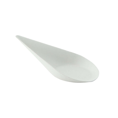 Packnwood Bio n Chic Drop Shaped White Sugarcane Dish (No added PFAs) 0.5oz L:4.1in W:1.9in H:1.15in - iFoodservice Online