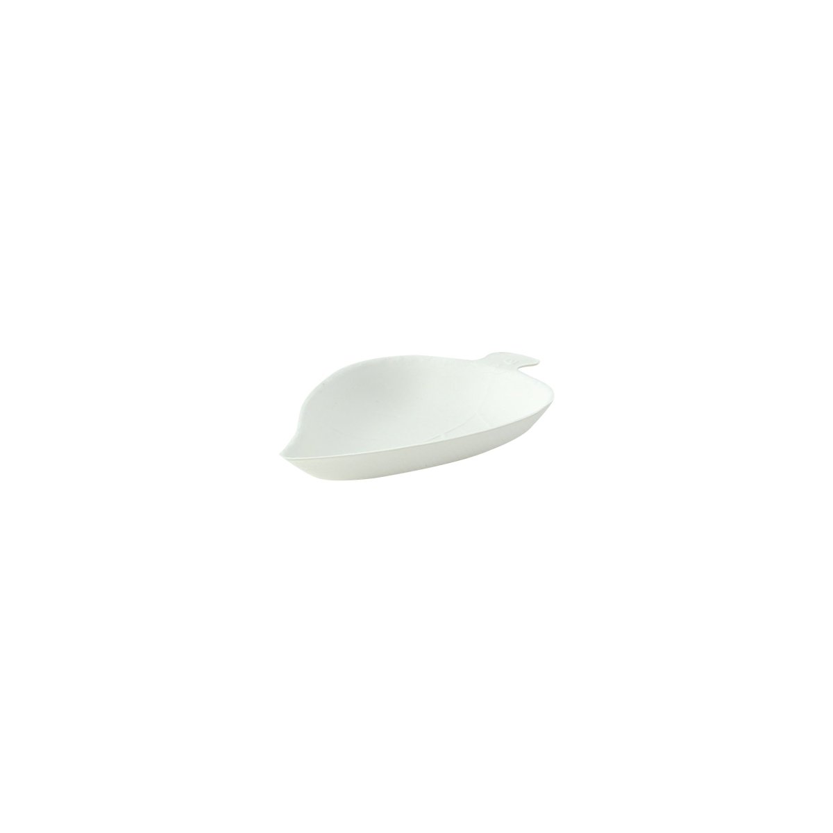 Packnwood Bio n Chic Leaf White Sugarcane Dish 1oz L:3.5in W:2.35in H:0.47in - iFoodservice Online