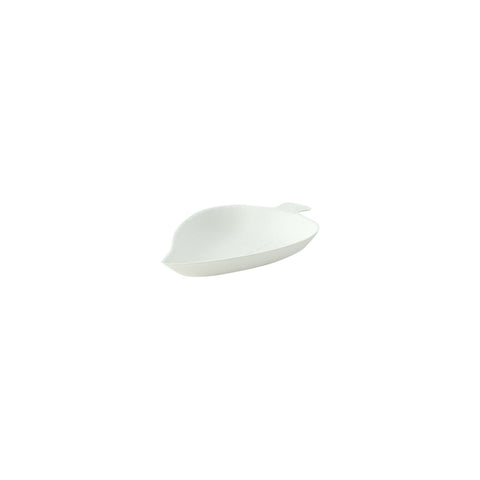 Packnwood Bio n Chic Leaf White Sugarcane Dish 1oz L:3.5in W:2.35in H:0.47in - iFoodservice Online