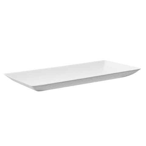 Packnwood Bio n Chic Rectangular White Sugarcane Plate L:7in W:3.5in H:0.5in - iFoodservice Online