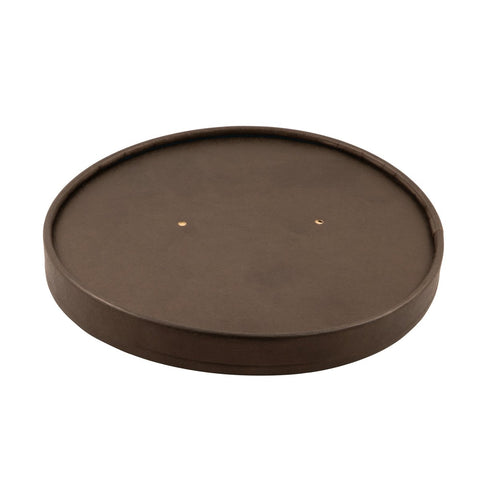 Packnwood Black / kraft paper lid for "Buckaty" D:5.91in H:0.63in - iFoodservice Online