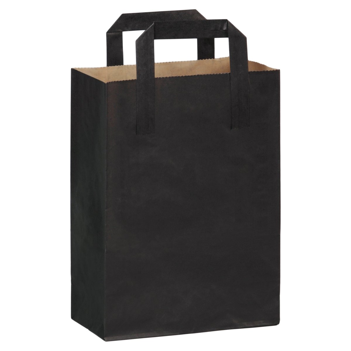 Packnwood Black Mini Paper Bag with Handle W:6.9in Gusset:3.5in H:9.1in - iFoodservice Online