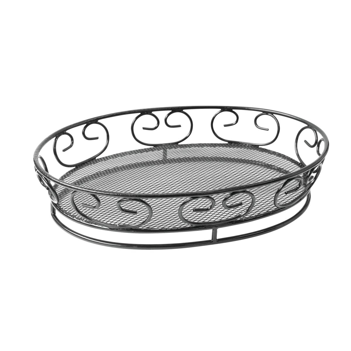 Packnwood Black Reusable Steel Bread Basket L:9in W:6.5in H:2.2in - iFoodservice Online