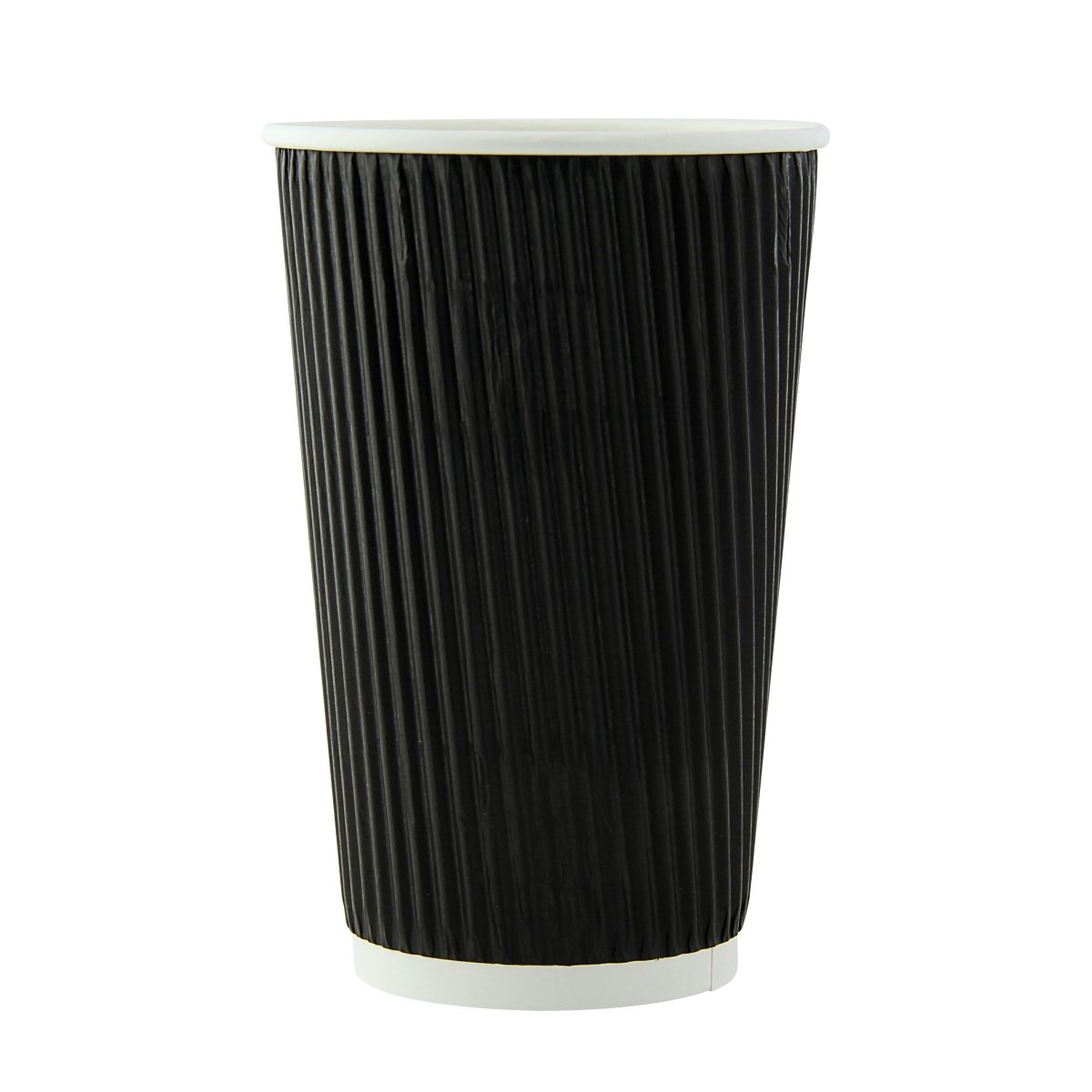 Packnwood Black Rippled Wall Cup Plastic Free 16oz D:3.5in H:5.4in - iFoodservice Online