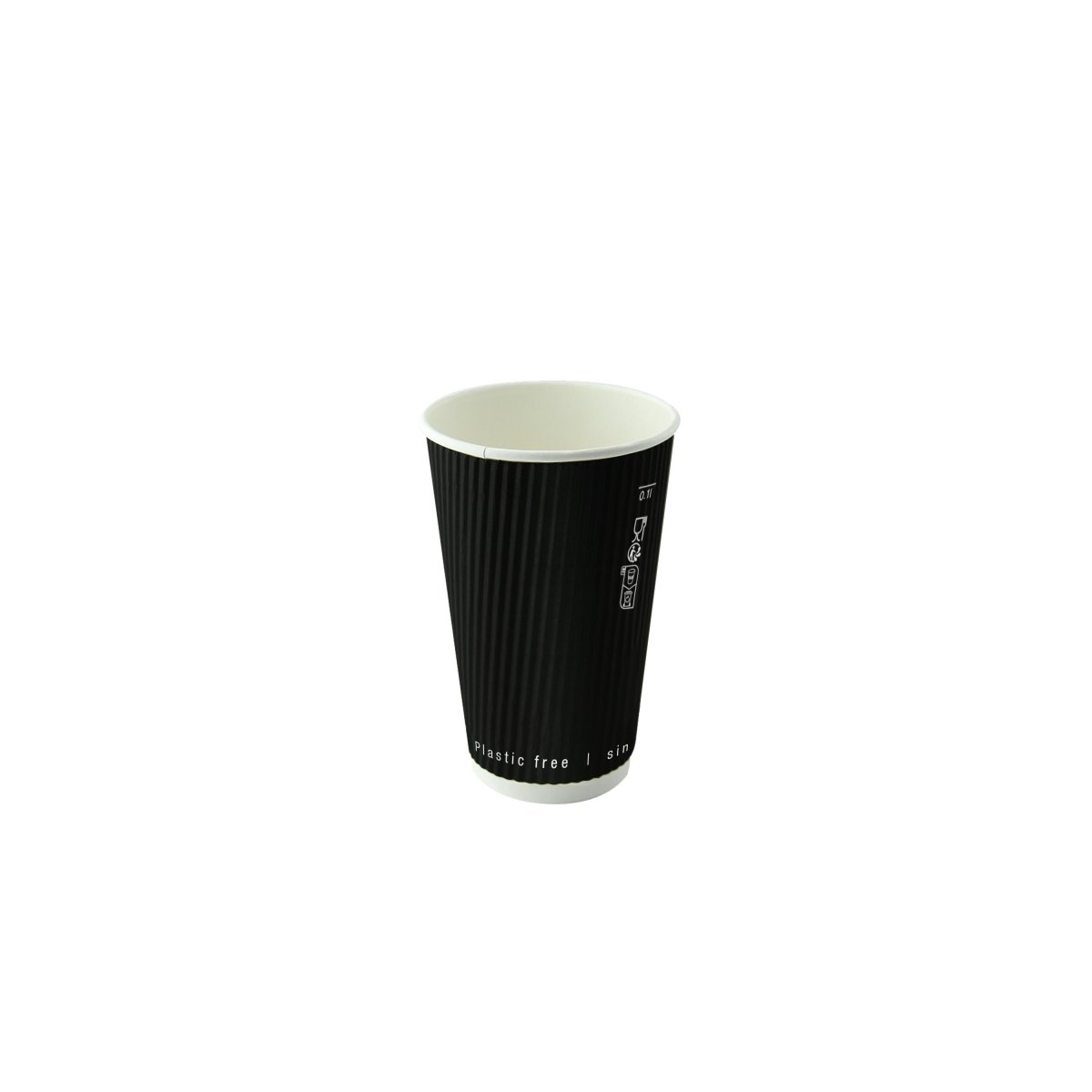 Packnwood Black Rippled Wall Cup Plastic Free 4oz D:2.4in H:2.4in - iFoodservice Online