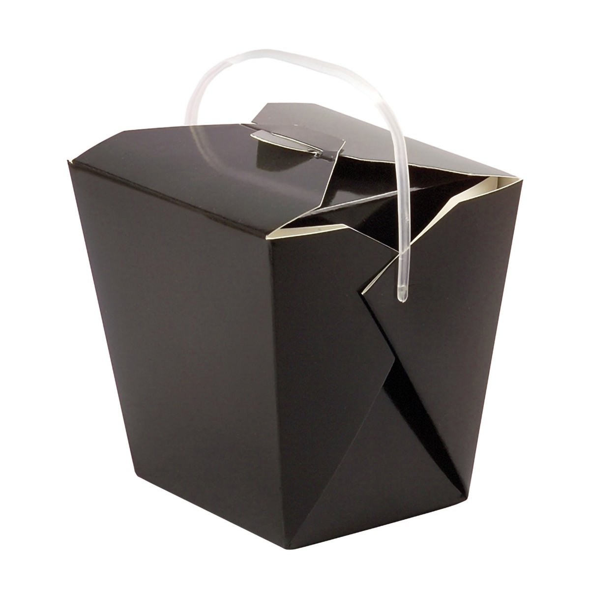 Packnwood Black Take Out Box with Handle 26oz L:4in W:3.55in H:4.15in - iFoodservice Online
