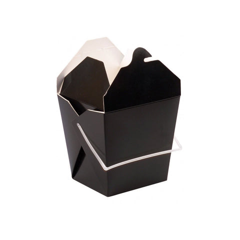 Packnwood Black Take Out Box with Handle 32oz L:4.5in W:3.9in H:4.4in - iFoodservice Online