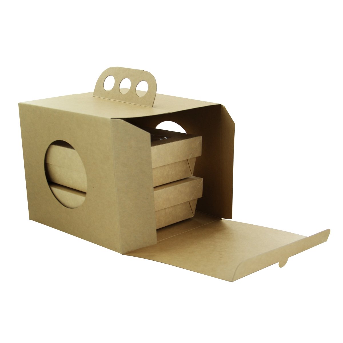 Packnwood Brass Knuckles "Picnic" Bento Box with 2 Window Box Compartments - 200 VIP Set - iFoodservice Online