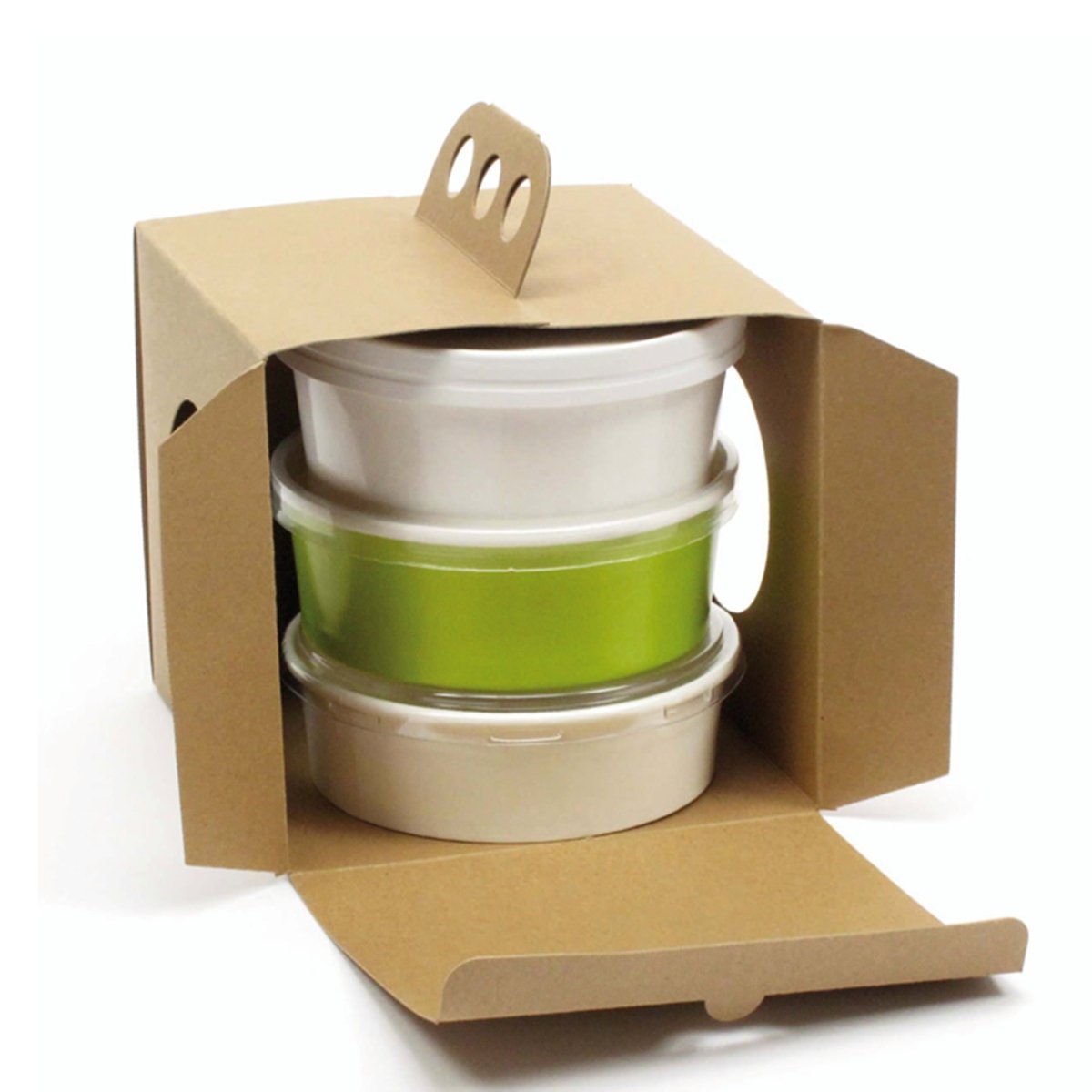 Packnwood Brass Knuckles" Take Out Lunch Box L:6.9in W:6.9in H:5.9in - iFoodservice Online