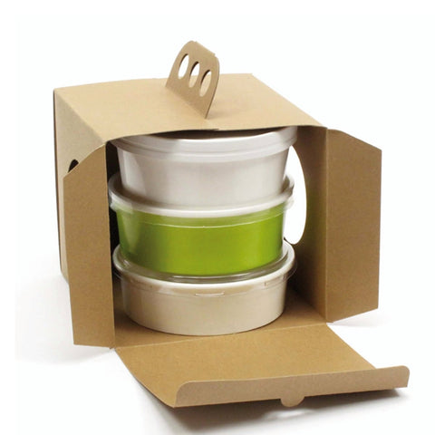 Packnwood Brass Knuckles" Take Out Lunch Box L:6.9in W:6.9in H:5.9in - iFoodservice Online