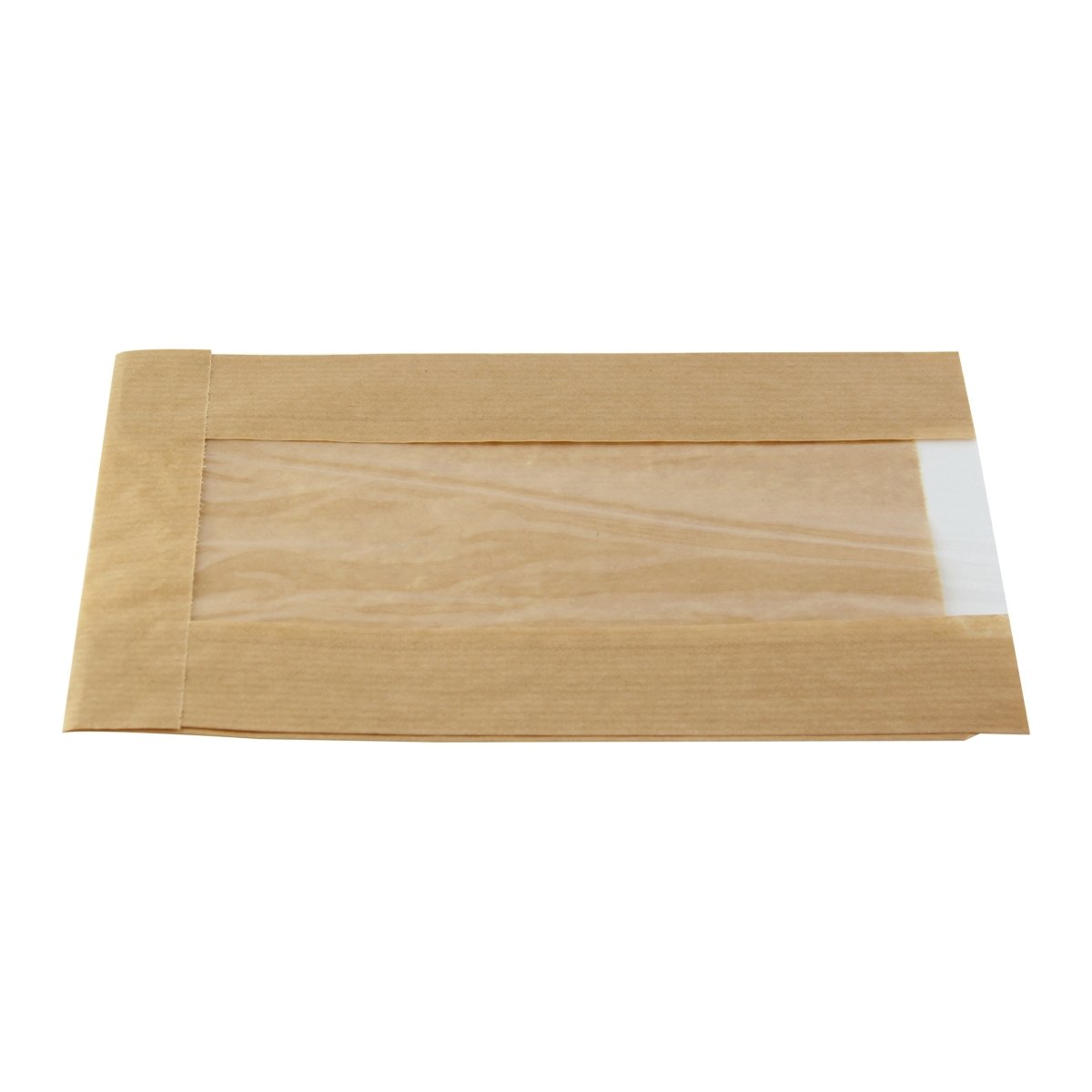 Packnwood Brown Kraft Bag with Window L:8.7in W:5.5in H:2.4in - iFoodservice Online
