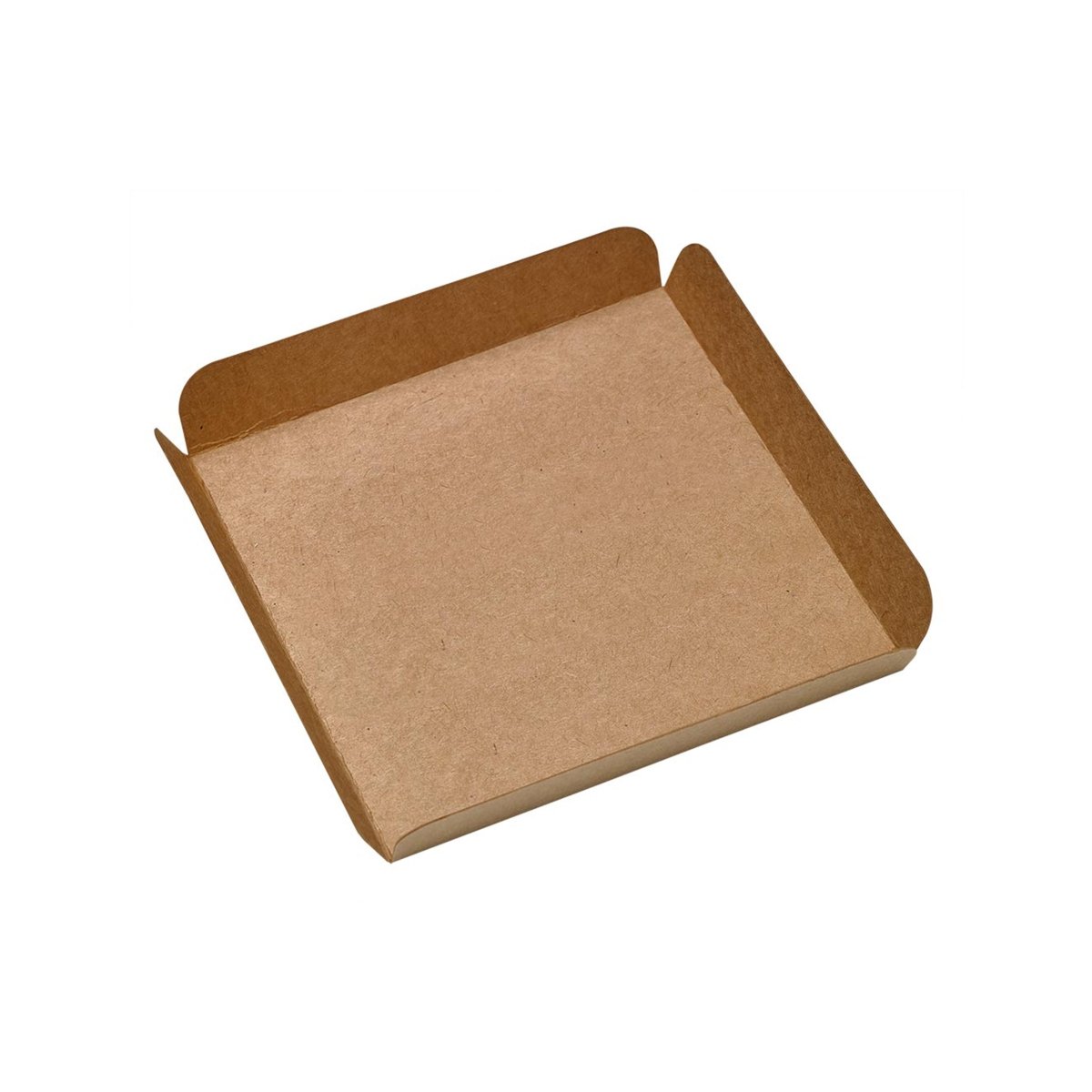 Packnwood Brown Square Tray with Foldable Edges L:5.12in W:5.12in H:0.79in - iFoodservice Online