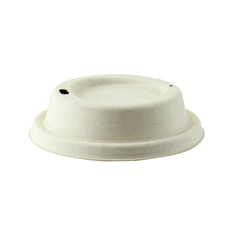 Packnwood Brown sugarcane coffee lid for 10oz / 12oz / 16oz / 20oz (No added PFAs) D:3.54in - iFoodservice Online