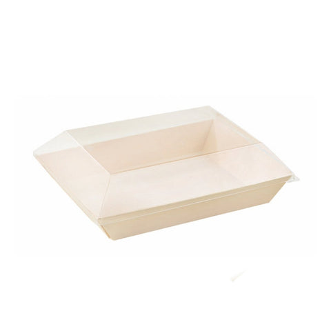 Packnwood Clear PET Lid for 210SAMBQ130 L:7.08in W:5.11in H:0.78in - iFoodservice Online
