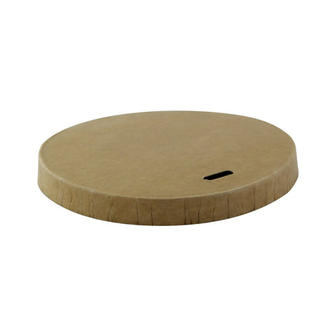 Packnwood Compostable Kraft Paper Coffee Lid for 10oz / 12oz / 16oz / 20oz D:3.54in - iFoodservice Online