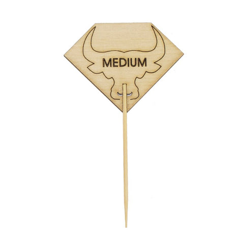 Packnwood Diamond Shaped Steak Markers with Bull Head Medium L:3.7in W:2.1in - iFoodservice Online