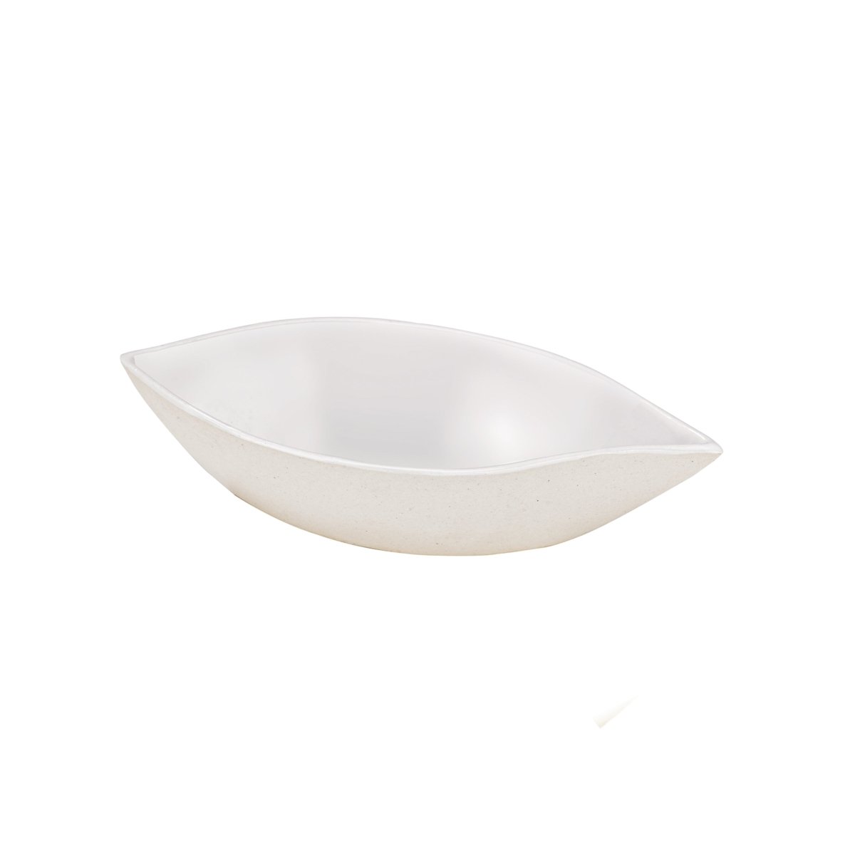 Packnwood Diamond Shaped White Sugarcane Sauce Dish (No added PFAs) 1.5oz L:4.3in W:2in H:1in - iFoodservice Online