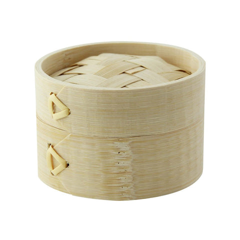 Packnwood Dim Sum Mini Reusable Bamboo Steamer 3oz D:2.8in H:1.9in - iFoodservice Online