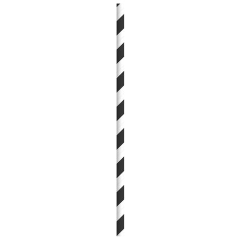 Packnwood Durable Black & White Striped Paper Straws - Wrapped D:0.2in L:7.75in - iFoodservice Online