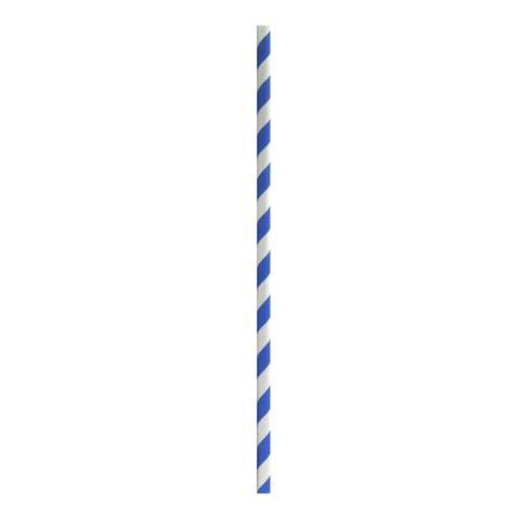 Packnwood Durable Blue & White Striped Cocktail Paper Straws - Unwrapped D:0.2in H:5.7in - iFoodservice Online