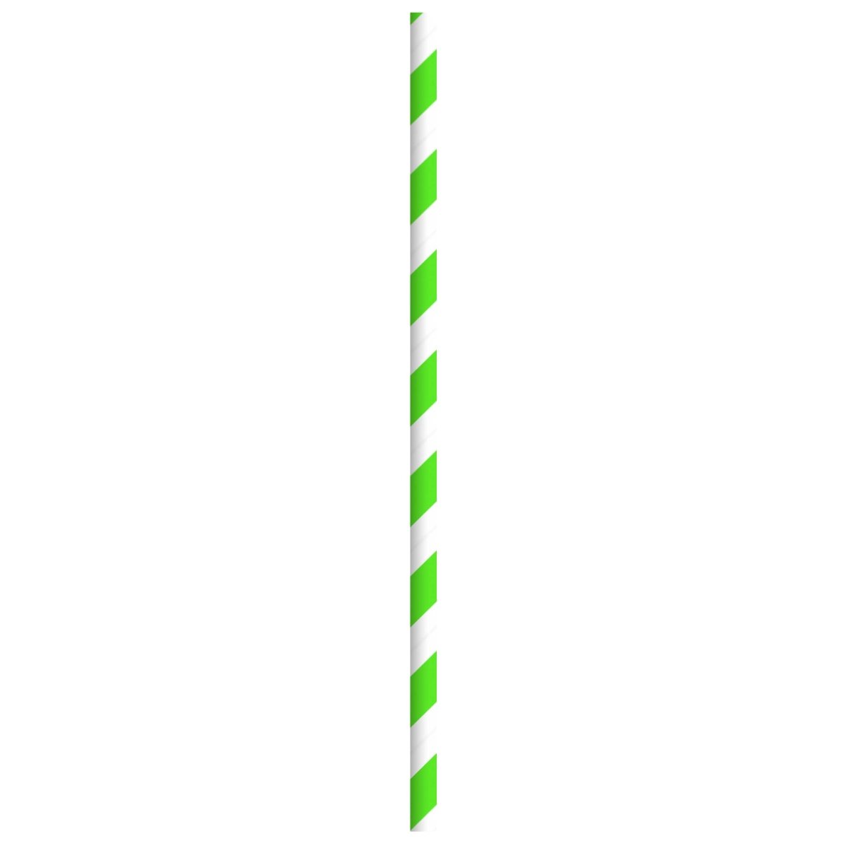 Packnwood Durable Green & White Striped Paper Straws - Unwrapped D:0.2in L:7.75in - iFoodservice Online